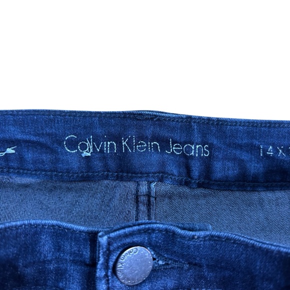 Calvin Klein Jeans Womens 14x30 Dark Indigo Straight‎ Leg Denim Blue Pants #705 - Picture 8 of 12